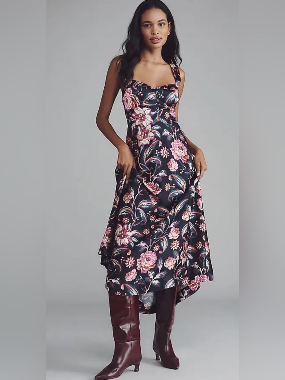 NWT! $168 Anthropologie Jocelyn Sleeveless Slip Midi Dress by Maeve XS